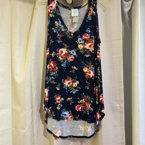 Freeloader Navy Floral Tank Top